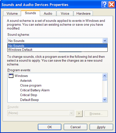 windows xp sound scheme